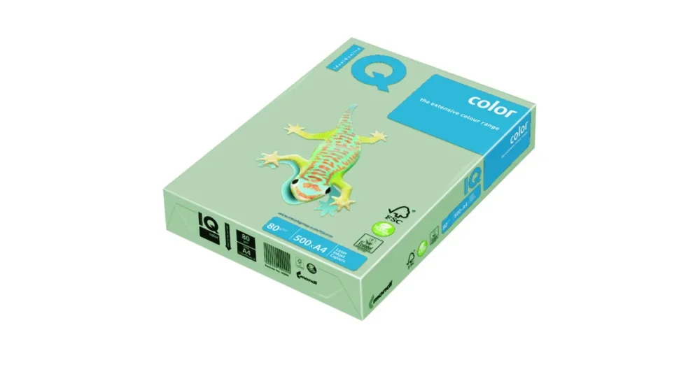 Barevný kancelářský papír A4 80g IQ Color, 500 ls - zelená pastelová tmavá Cenový Hit