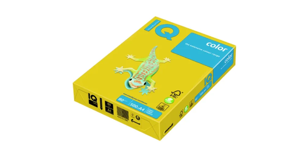 Must-Have Barevný kancelářský papír A4 80g IQ Color, 500 ls - žlutá intensivní světlá