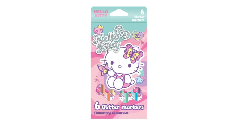 Ověřený Popisovače s glitry Colorino Hello Kitty, kulaté, 6 barev