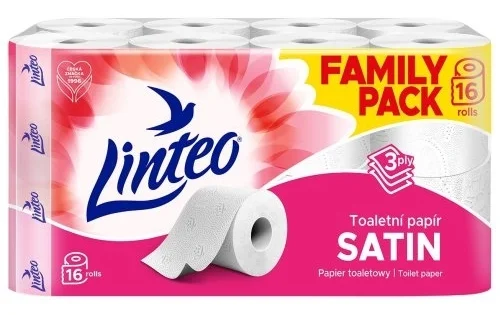 Papír toaletní Linteo Satin, třívrstvý, celulóza, 16ks Nejlepší Cena