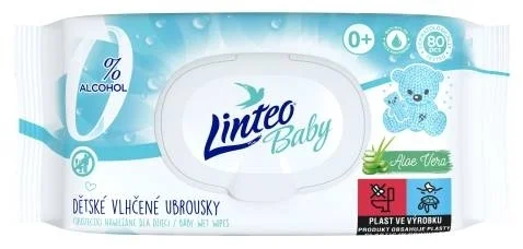 Cenově Výhodný Ubrousky dětské vlhčené Linteo Baby, aloe vera, 80ks