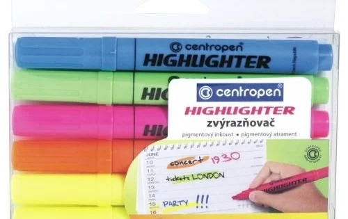 Zvýrazňovač Centropen 8552, sada 5+1ks Přímo Od Výrobce