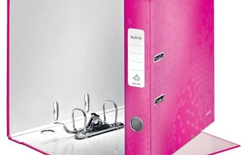Pořadač pákový Leitz WOW 180stupňů A4 52mm, růžový Originální
