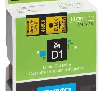Páska Dymo 19mm x 7m, černá/žlutá Akční Cena