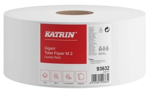 Papír toaletní Katrin Jumbo M2 93632, dvouvrstvý, 6ks Zlevněný