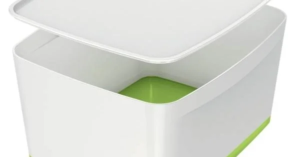 Ověřený Box úložný svíkem Leitz MyBox, velikost L, bílý/zelený