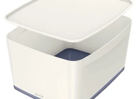 Box úložný svíkem Leitz MyBox, velikost L, bílý/šedý Výprodej