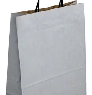 Novinka Taška papírová 24x 11x 31cm, kroucené ucho, stříbrná