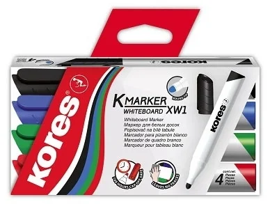 Popisovač stíratelný Kores K-Marker, sada 4ks Ihned K Objednání