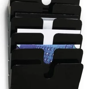 Odkladač nástěnný Flexiplus 6 A4, našířku, černý Horká Nabídka