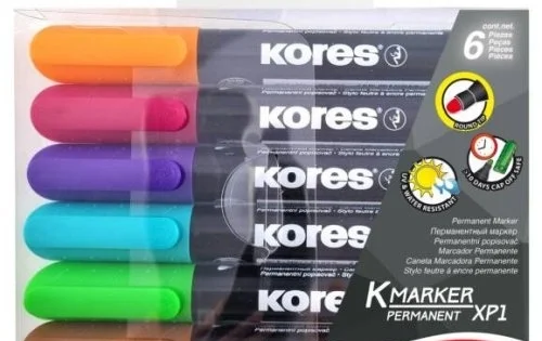 Objednat Nyní Značkovač Kores K-Marker permanentní, kulatý, sada 6ks