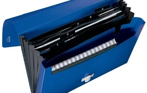 Koupit Online Aktovka naspisy spřihrádkami Leitz Recycle A4, PP, modrá