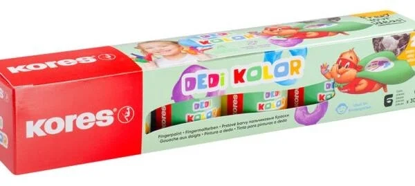 Barvy prstové Kores Dedi Kolor, kalíšky 30ml, 6barev Nízká Cena
