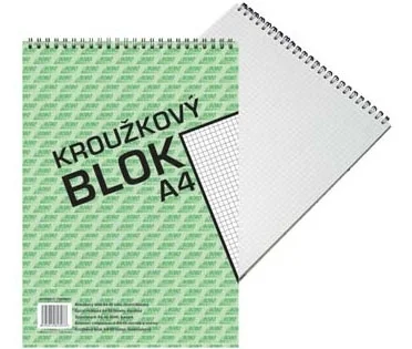 Blok BOBO A4, čtverečkovaný, horní spirála, 50listů Koupit Online