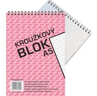 Blok BOBO A5, linkovaný, kroužkový, horní spirála, 50listů Odeslání Ihned