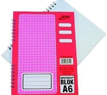 Blok BOBO A6, linkovaný, kroužkový, 50listů Výhodná Nabídka
