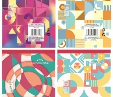 Blok Concorde A6, linkovaný, lepený, bezdřevý, 50listů, mix Aktuální