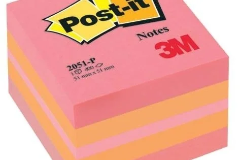 Nová Kolekce Bloček Post-it 2051-P, 51x51mm, 400lístků, růžový