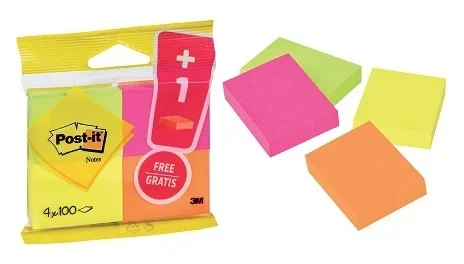 Bloček Post-it 51x 38mm, 100lístků, 4barvy Cenově Výhodný