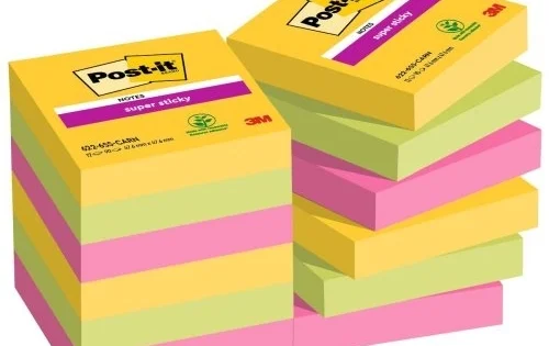 Bloček Post-it 622-12SS-CARN Carnival, 47,6x47,6mm, 12x90l Hit Sezóny