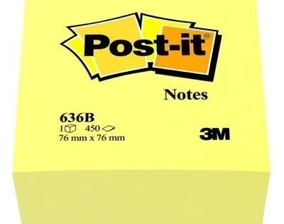 Bloček Post-it 636B, 76x76mm, 450lístků, žlutý Vysoce Kvalitní