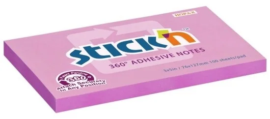 Dokud Zásoby Vydrží Bloček samolepicí 76x127mm, 360°, 100lístků, růžový