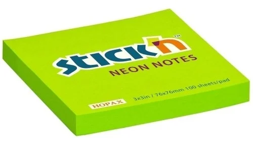Bloček samolepicí 76x76mm, zelený neon, 100lístků Objednat Nyní