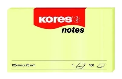 Bloček samolepicí Kores 125x 75mm, žlutý, 100lístků Novinka