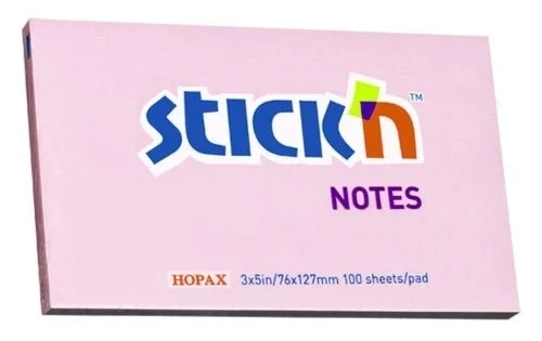 Bloček samolepicí Stick´n 76x127mm, růžový Sleva