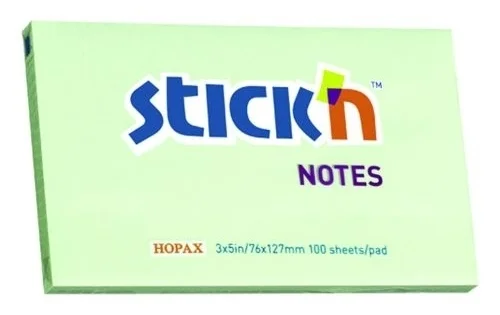Originální Bloček samolepicí Stick´n 76x127mm, zelený