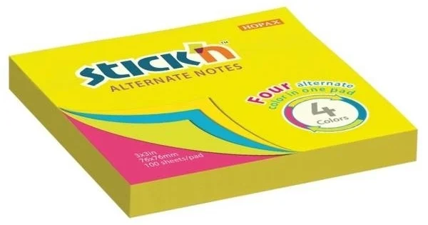 Finální Výprodej Bloček samolepicí Stick´n 76x76mm, 100l., neonové barvy