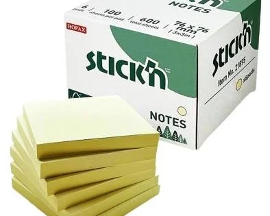 Koupit Online Bloček samolepicí Stick´n 76x76mm, past. žlutý, 6x100líst.
