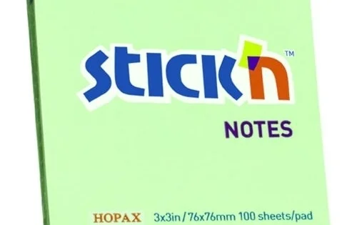Bloček samolepicí Stick´n 76x76mm, zelený Aktuální