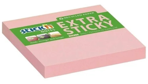 Originální Bloček samolepicí Stick´n Extra Sticky 76x76mm, růžový