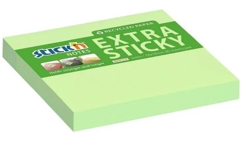 Jen Po Omezenou Doba Bloček samolepicí Stick´n Extra Sticky 76x76mm, zelený