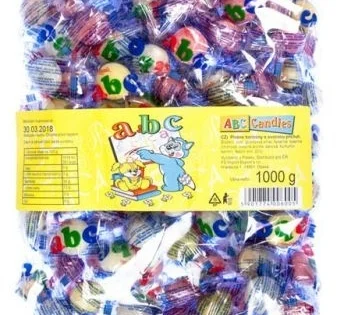 Aktuální Bonbóny ovocné ABC, plněné, 1kg