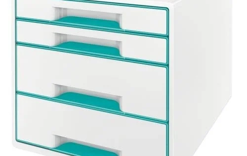 Časově Omezené Box zásuvkový Leitz WOW, 4zásuvky, ledový modrý