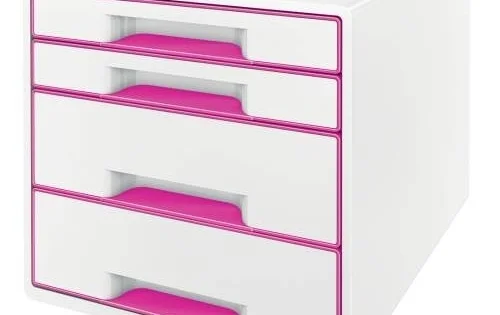 Box zásuvkový Leitz WOW, 4zásuvky, růžový Ověřený