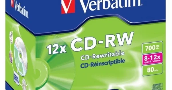 Víkendová Akce CD-RW Verbatim 80min. 8-12x, jewel box, 10ks
