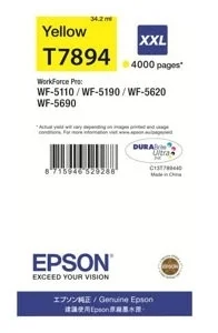 Cartridge Epson C13T789440 XXL pro WF 51xx/56xx, žlutá Sleva