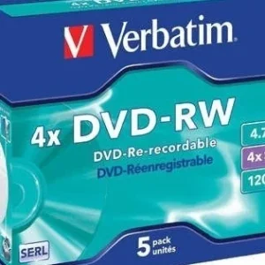 Akce DVD-RW Verbatim 4,7 GB, 4x, jewel box (balení 5ks)