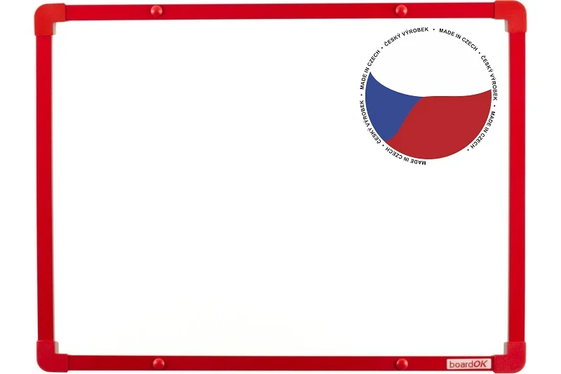 Zlevněný Bílá keramická tabule boardOK 60x45 - červená