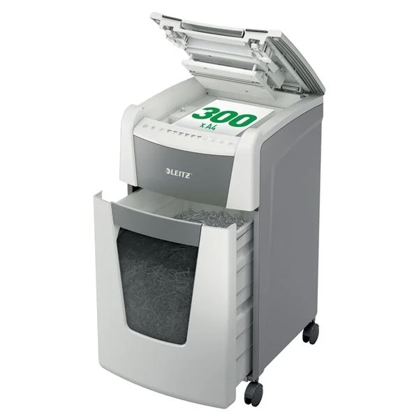 Cenově Výhodný Automatická skartovačka Leitz IQ AutoFeed 300 - P5, řez na mikročástice 2 x 15 mm