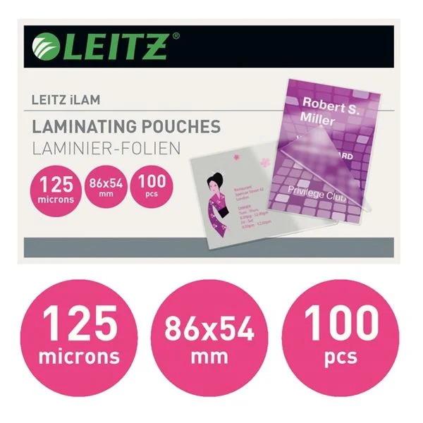 Laminovací fólie Leitz - 54x86mm, 125 mic, čiré, 100 ks Pouze Dnes