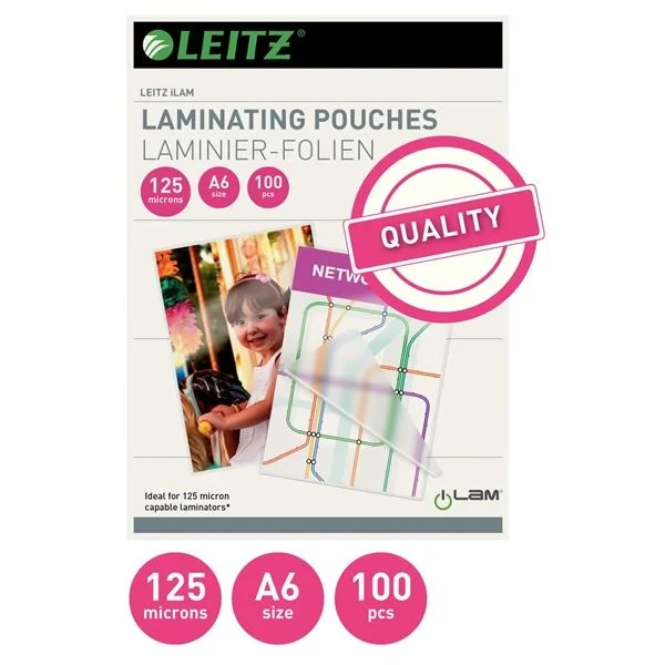 Laminovací fólie Leitz - A6, 125 mic, čiré, 100 ks Ihned K Objednání
