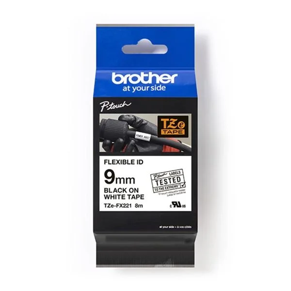 Páska Brother TZE-FX221, 9 mm, bílá-černý text Speciální Cena