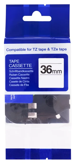 Kompatibilní páska s Brother TZe-161 36mm x 8m, černá na průhledné Sezónní Sleva