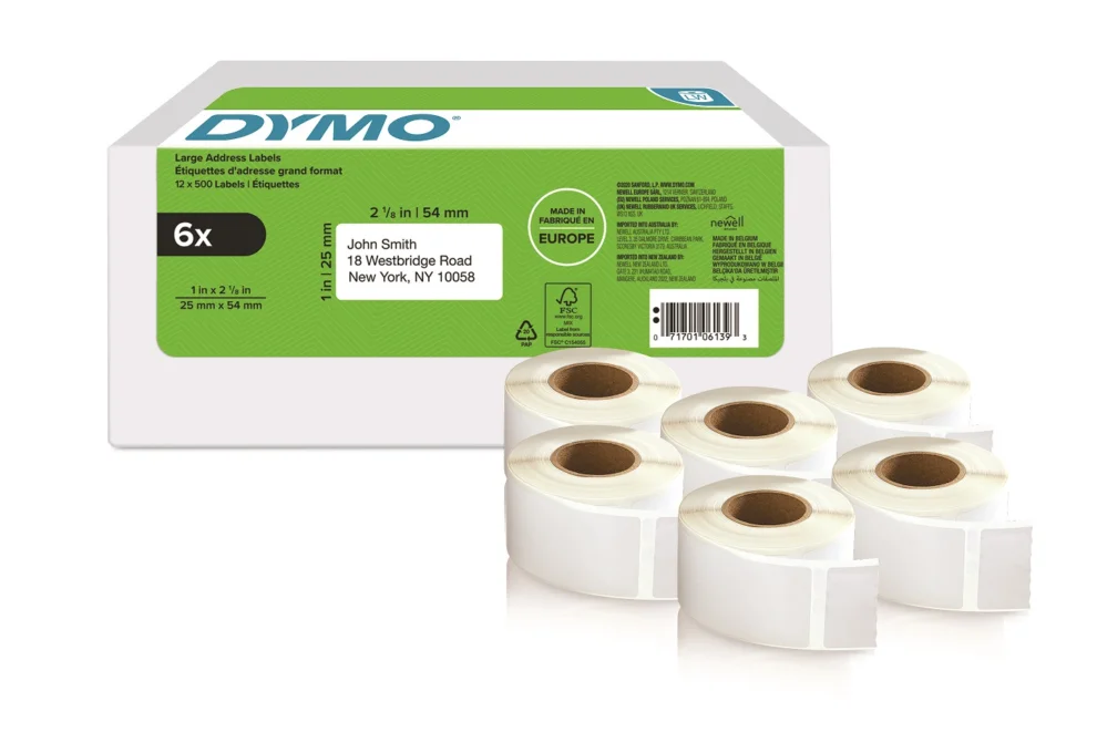 Dymo LabelWriter štítky 54 x 25mm, 6x500ks, 2177564 Nejlepší Cena