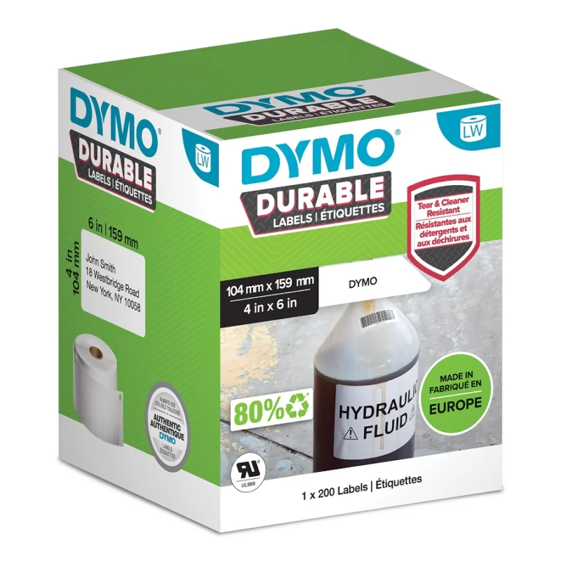 Dymo LabelWriter odolné štítky 159 x 104mm, 200ks, 2112287 Nízká Cena