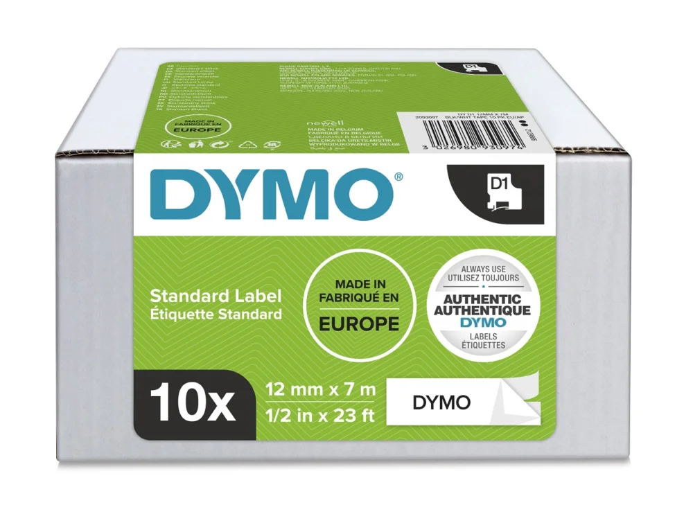 DYMO páska D1 12mm x 7m, černá na bílé, 45013, 10ks - 2093097 Oblíbený